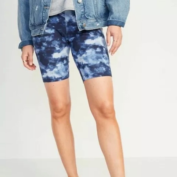 3 For $20 Blue Tie Dye Long Bike Short - Picture 1 of 2